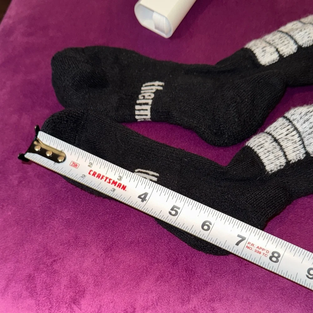 Thermotech Black & White Women’s Winter Knee High Cold Weather Ski Socks